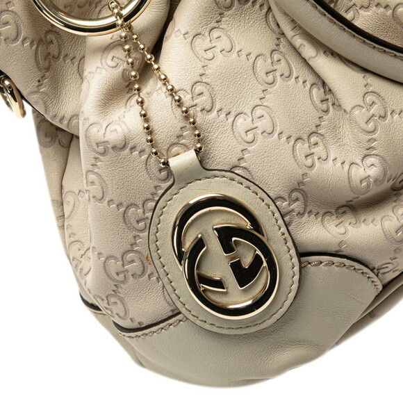 GUCCI White Leather Shoulder Bag - Picture 10 of 11